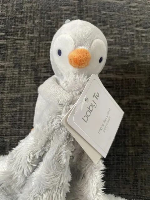 New Tu Sainsburys Penguin Comforter Soft Toy Grey Blankie Doudou Bnwt