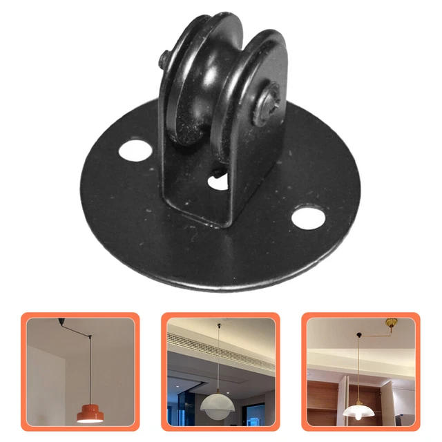 Poulie De Plafond Noir Pour Lampe Suspendue - Accessoire Vintage DIY Avec Roulement à Billes - Lustre & Suspension