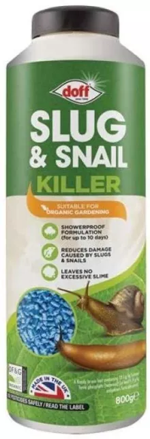 Doff Slug & Snail Killer 800g All Weather Suitable for Organic Gardening Pellets