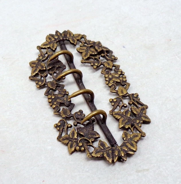 Boucle De Ceinture Ancienne Art Nouveau – Métal, Décor Floral, Vintage