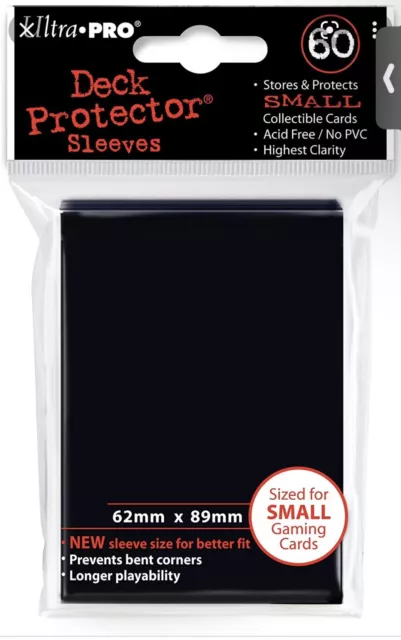 Ultra Pro 60 BLACK Glossy Small Size Deck Protector NEW Gaming Card Sleeves