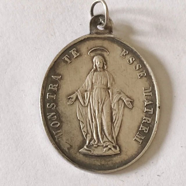 MÉDAILLE RELIGIEUSE ANCIENNE Miraculeuse XIXe Vierge Marie St François D'assise EUR 10,00