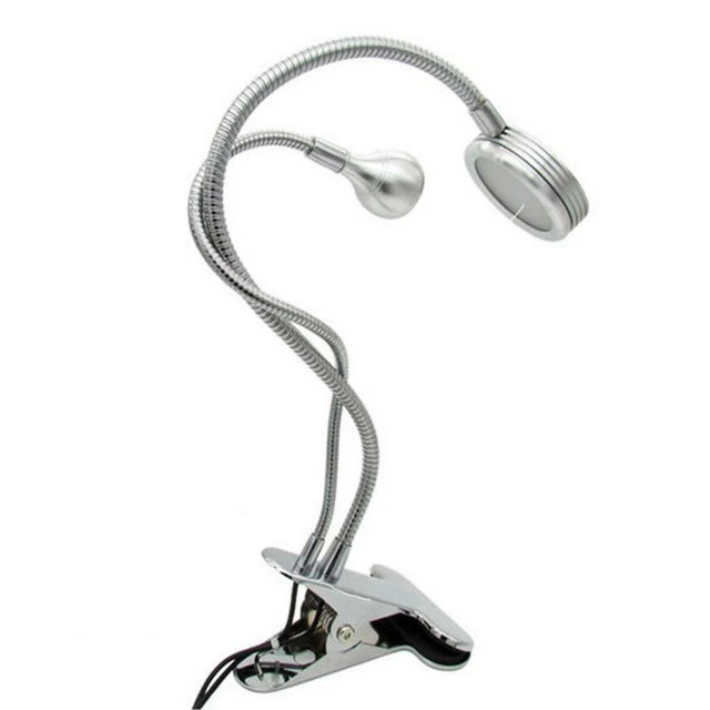 Lampada da lettura a due teste a collo di cigno da tavolo a LED con livello