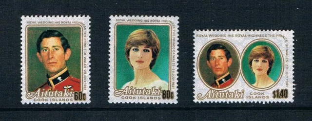 Aitutaki - 1981 - Prince Charles & Lady Diana - SC 247-249 [SG 391-393] MINT K4