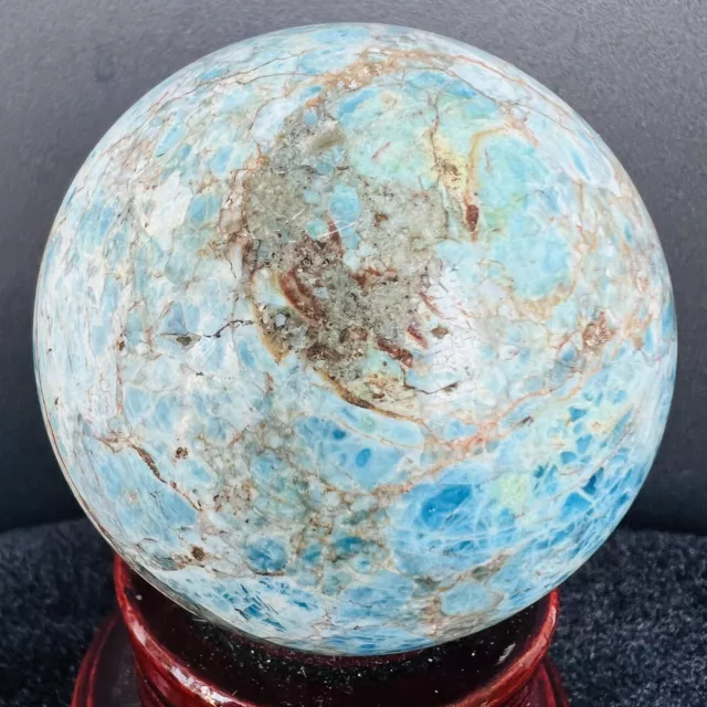 Top Natural Blue Apatite Ball Sphere Quartz Crystal Mineral Reike Healing 417g
