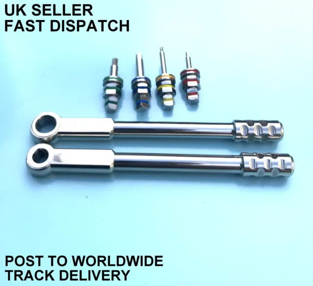 Dental Implant Wrench Ratchet 4.0mm Square & 6.35mm with 4 Hex Drivers CE