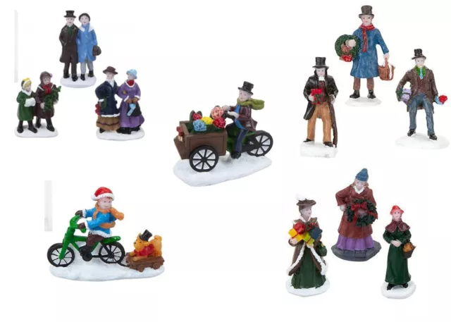 Christmas Village People Mini Figures Town Ornaments Festive Scene Town