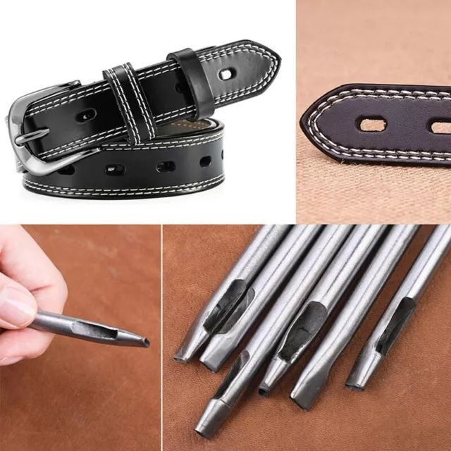 Oval Shape Leather Hole Punch Set Ellipse Punch Hollow Hole Puncher for Belt DIY