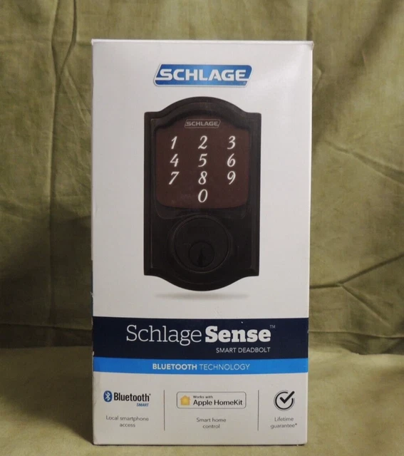 Schlage Sense Smart Deadbolt Bluetooth Aged Bronze BE479AA Door Lock