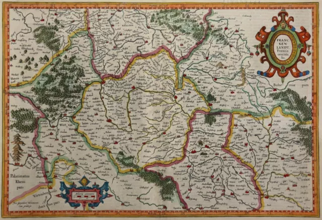 Franco - Franckenlandt - Francia Orientalis - Mercator / Hondius 1628 - Original