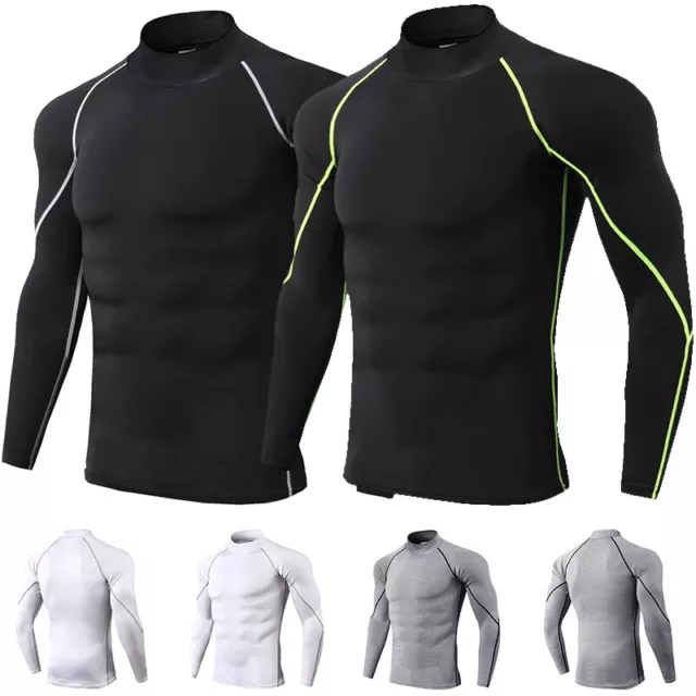 Maglia Sportiva Termica Da Uomo A Manica Lunga Strato Base Per Armatura A ☆ 3