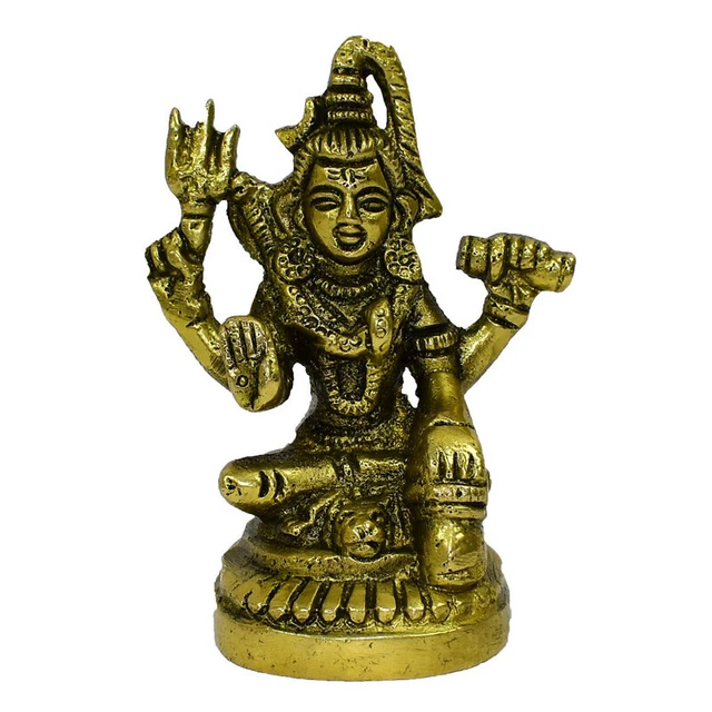 LORD SHIVA GOD Statue Laiton Artisanal Bénédiction Mahadev Figurine