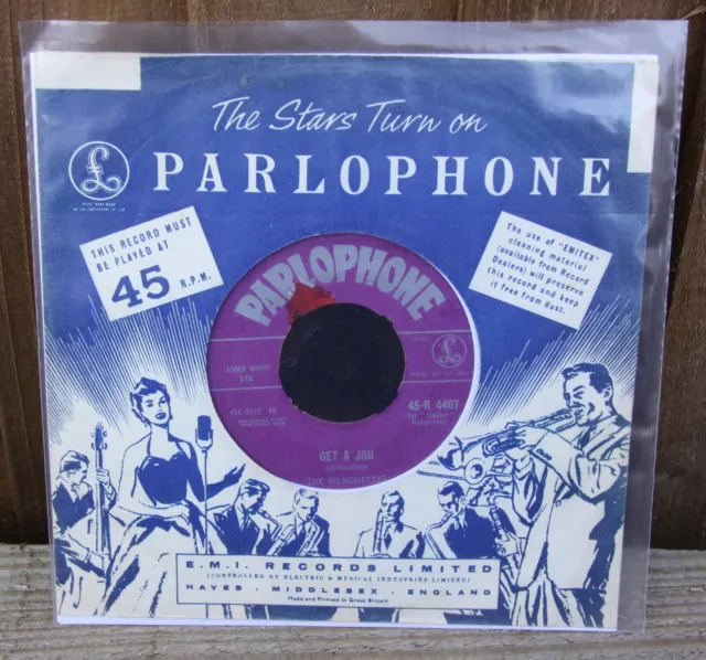 The Silhouettes Get A Job Parlophone R4407 1958 7" 45Rpm Vinyl Record Ex+/Ex+!
