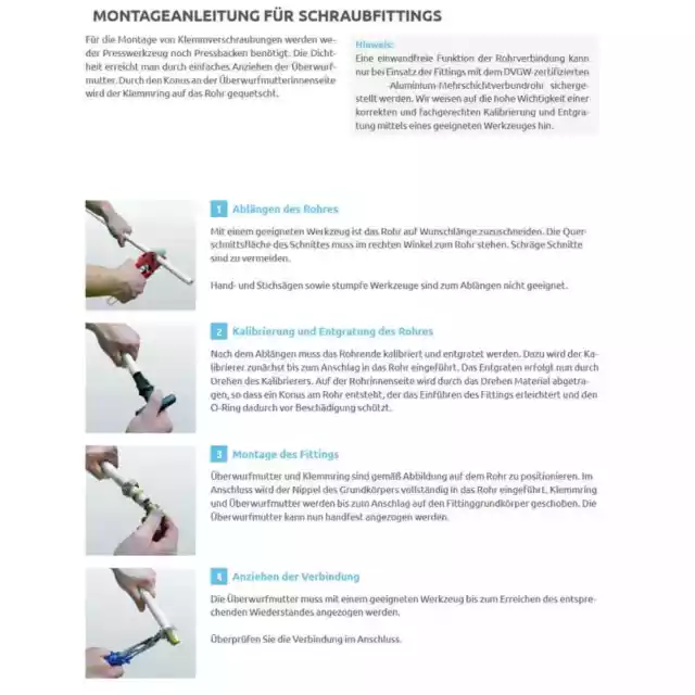 Schraubfitting Klemmverschraubung Gewindefitting DVGW Fittinge Fittings Messing 2