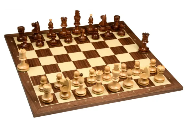 Combo of Romanian-Hungarian Chess Pieces in Sheesham & Boxwood With Chess Board