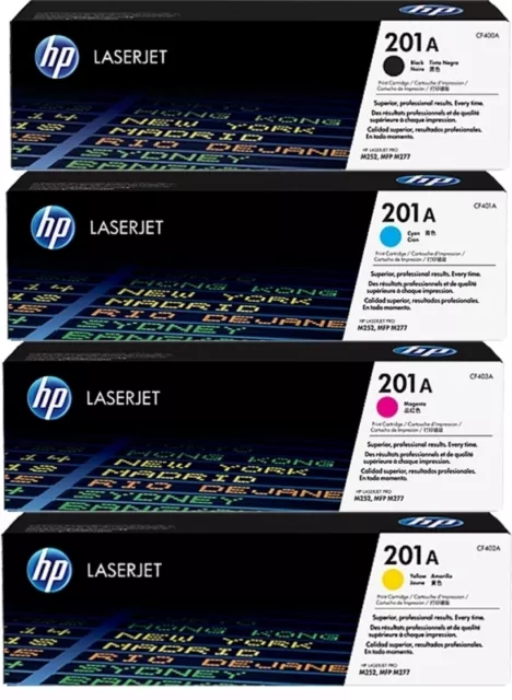 4 TONER ORIGINAL HP 201A couleur LaserJet Pro M252dw M252n MFP M274n M277dw M277n