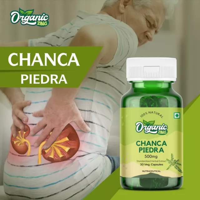 Organic Zing Chanca Piedra 500mg - 30 Capsules