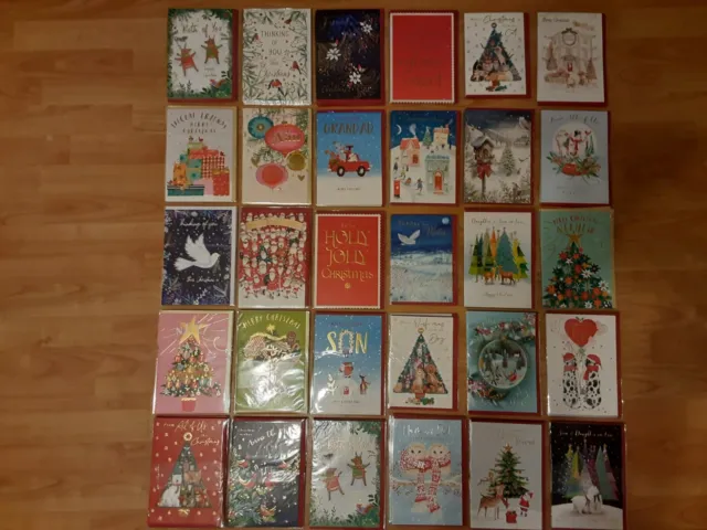 Brand New Job Lot Of 180 Mixed Abacus Sealed Christmas Cards