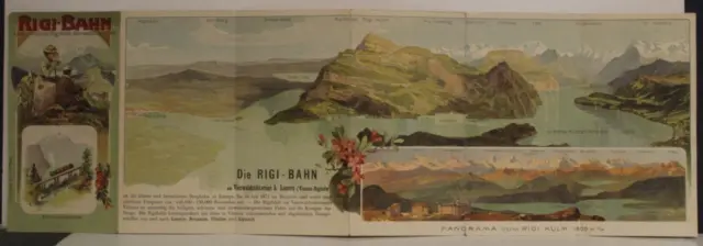 Rigi Lake Lucerne Switzerland 1910 Rigi Railwyas Unusual Antique Railways Map