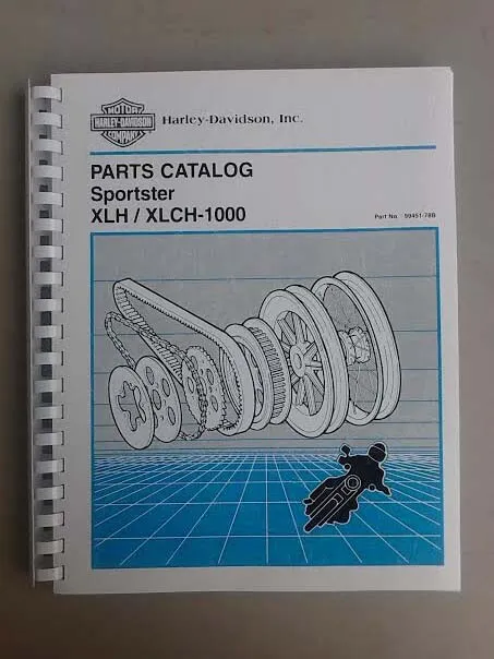 1954 to 1978 HARLEY-DAVIDSON XLH  XLCH - 1000 SPORTSTER PARTS CATALOG MANUAL
