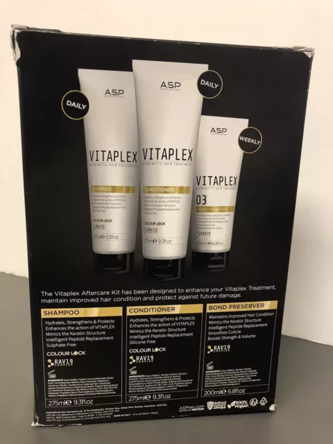 A.S.P - Vitaplex Hair Treatment Aftercare Kit. BRAND NEW, BOXED. DAMAGED BOX.