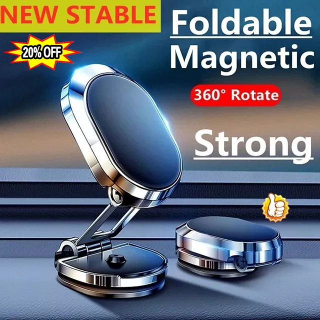 Magnetic 360° Car Mount Phone Holder Universal Stand Dashboard- Folding-Bracket