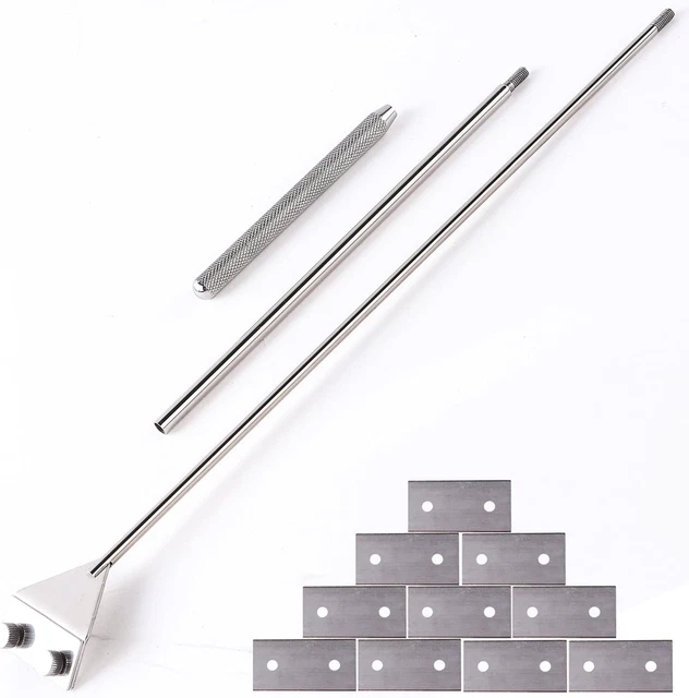 Stainless Steel Scraper Cleaner with 10 Right Angle Blades for Aquarium Fish Pla