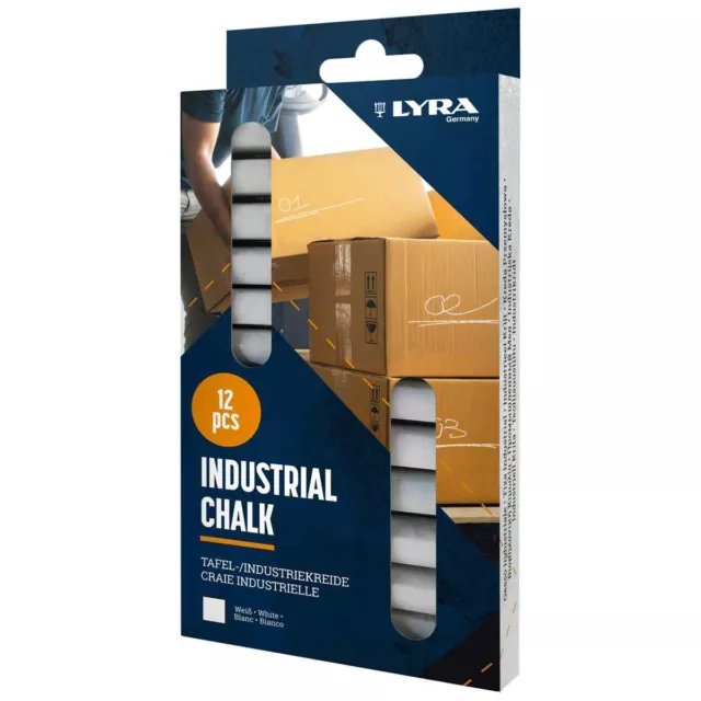 LYRA Industriekreide / Tafelkreide weiß 12x12mm 12 Stück ohne Papierhülle