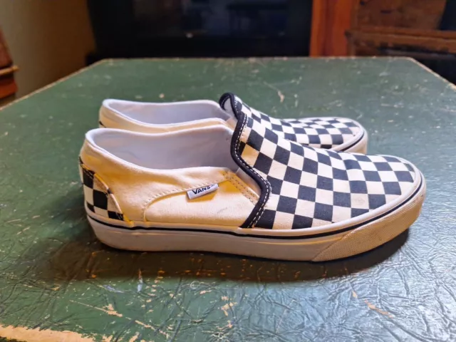 Vans  Slip On Off White Checkboard Casual Sneakers Womens Size 7