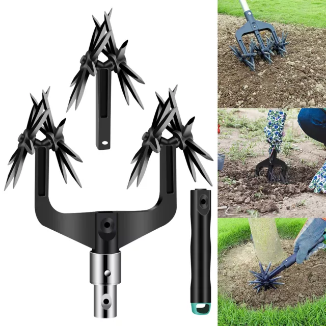 Rotary Tiller Ergonomic Rotary Cultivator with 6 Star Wheel Labor-Saving.╯