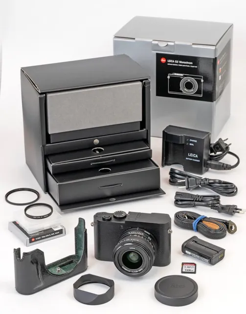 Leica Q2 Monochrom 47MP Camera Near Mint with Arte di Mano Leather Case & Box