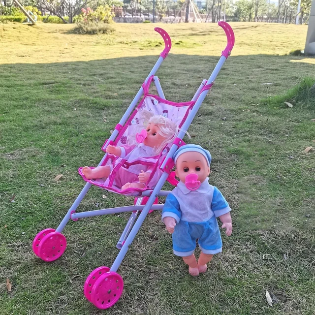 Acheter Poussette Poupée 2-en-1 avec Capote Panier de Rangement Poussette Tendance Poussette Jouet pour Jeu de Rôle pour Enfants Convient aux Poupées jusqu'à 18 /45cm