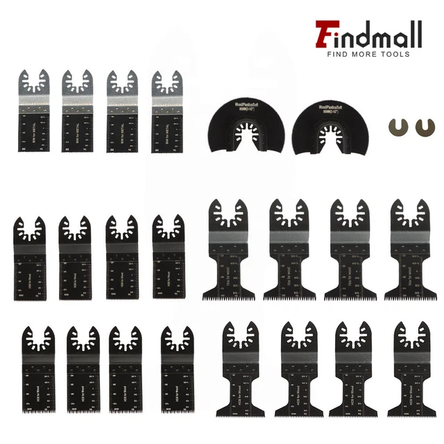 Findmall 24 Pack Wood Metal Oscillating Multi Tool Quick Release Saw Blades