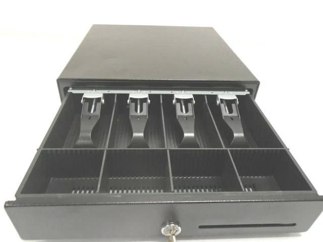 APG Cash Drawer Vasario Printer Drawer 24V Black 4 Billx4 Coin VB320-BL1313-B27