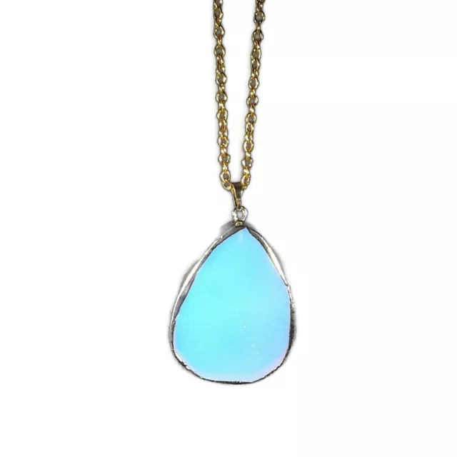 Charged Japanese Opalite Opal Pendant Crystal Silver Pendant Reiki + 20" Chain