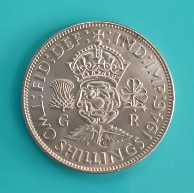 Great Britain George Vi 1946 2 Shillings - Florin, Silver High Grade Unc Lustrer