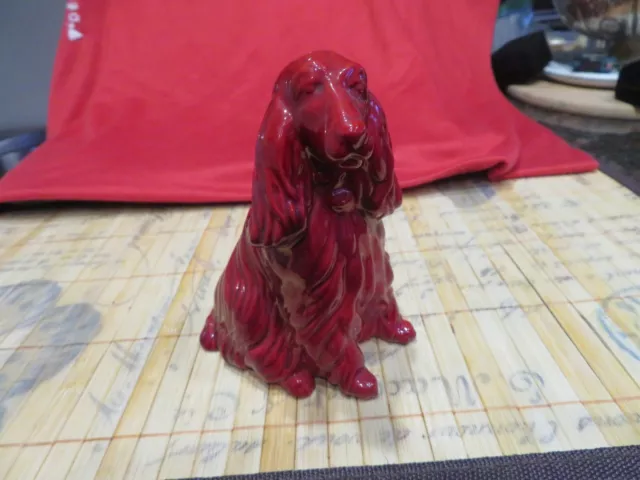 Zsolnay Red  Eosin Beautiful Cocker Spaniel  Dog Figure