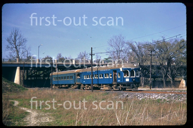 D DUPLICATE SLIDE - Illinois Terminal IT 277 Trolley Electric Scene 1950s