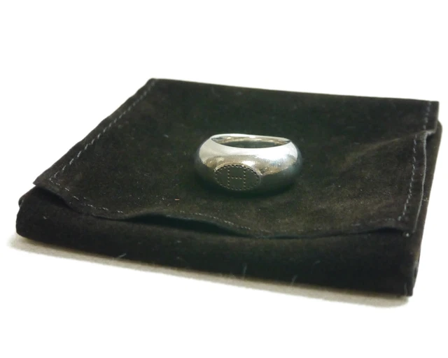 Bague Hermès Lurie – Cuir Noir Et Métal Doré – Taille USA 6,5 – Occasion
