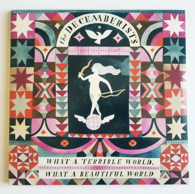 The Decemberists *What A Terrible World* SIGNED Autographed Vinyl LP Crane Wife