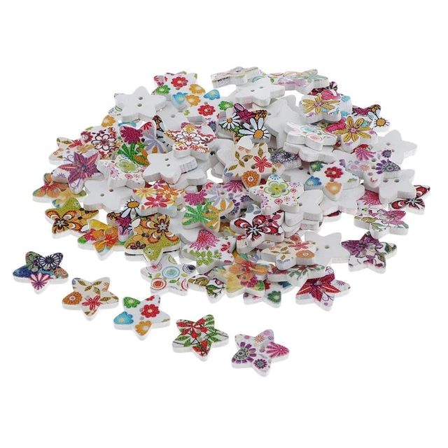 Lot De 10 Boutons En Bois Incrustés Laiton - Création Et Artisanat - Neuf