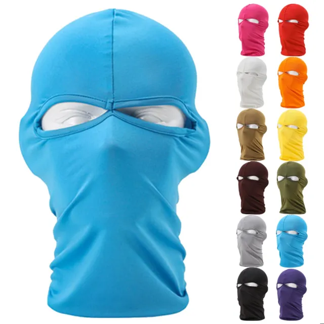 Two Hole Balaclava Hood  Sports Full Face Mask Helmet Liner Bandana Headwear US