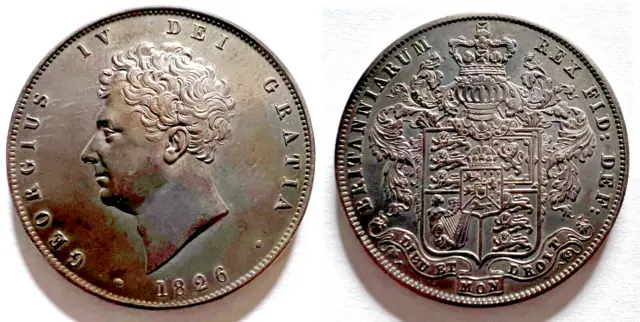 1826 - Great Britain -  Half Crown Silver Coin  -  UNC