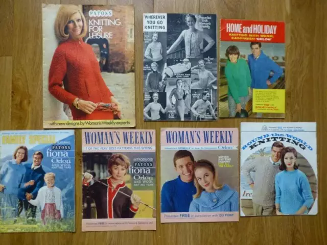 LOT 7 VINTAGE 50s+60s WOMAN'S WEEKLY MAGAZINE KNITTING PATTERNS SUPPLEMENTS