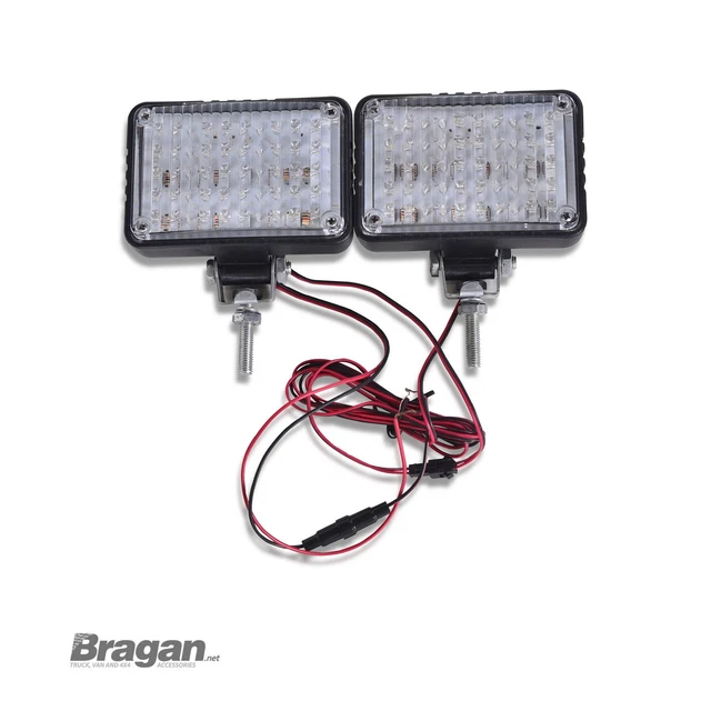 Lente Trasparente LED Strobo Lampeggiante Luce 24v x2 Per Recupero Camion Luci