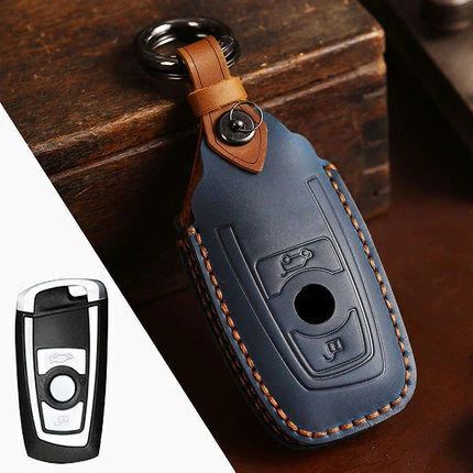 3 BTNS Leather Car Remote Key Cover BAG For BMW 1 3 5 Series X1 X2 X3 X4 X5 X6