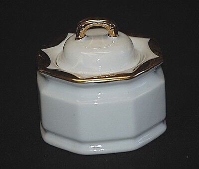 Old Vintage Royal Sealy Porcelain Sugar Bowl w Lid White w Gold Trim 35/2 Japan