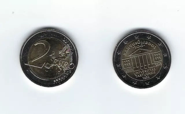 2 Euro Gedenkmünze 2019 aus Estland, Universität Tartu, bankfrisch, bfr