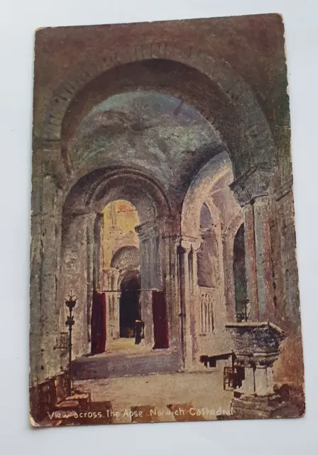 Unposted Vintage Colour Postcard - View Across the Apse, Norwich Cathedral (b)