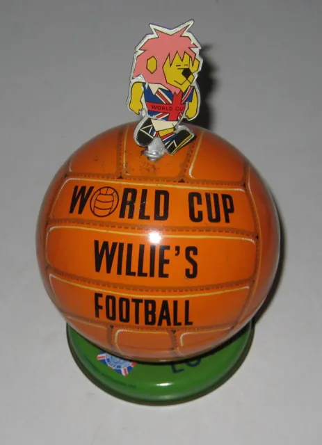 1966 World Cup Willie toffee tin with original figural topper